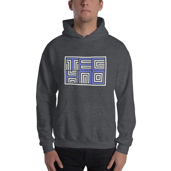 TECHNO MAZE BLUE UNISEX HOODIE
